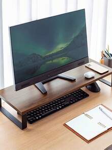 1 buah Stand Monitor Peninggi Tinggi, Stand Monitor Laptop, Stand Monitor Meja Komputer Kayu dengan Fungsi Penyimpanan, Stand Peninggi Meja yang Cocok untuk Rumah dan Kantor, Stand Laptop. Perlengkapan Kantor dan Produk Pengorganisasian - MultiWarna - View 5