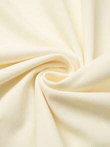 SHEIN Franclia Đầm nữ màu be, xếp ly eo, viền ren đen, dài đến đầu gối. - Màu be - Xem 5