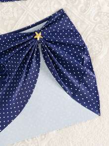 Swim Vcay 3件套夏季新款挂脖系带比基尼，金色星星装饰，度假风女士泳装 - 彩色 - 查看 3