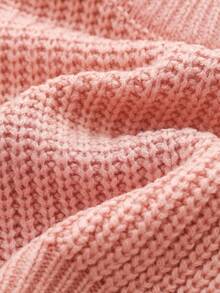 SHEIN 2pcs Newborn Baby Girl Cute Versatile Solid Color Long Sleeve Sweater, Autumn/Winter Fall - Multicolor - View 4