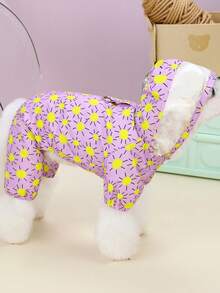 PETSIN 狗狗雨衣，宠物防水服，春夏动物防水雨衣，狗狗服装，猫咪服装，动物服装，春季狗狗服装，英式狗狗服装，欧美新款小型动物腿部服装 - C24雲彩四腿雨衣紫色 - 查看 5