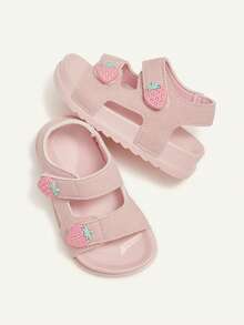 Cozy Pixies 1 Đôi dép xăng đan đế mềm nhẹ, đa năng, họa tiết dâu tây, thích hợp cho bé gái đi biển, du lịch nghỉ mát. - Hồng - Xem 8