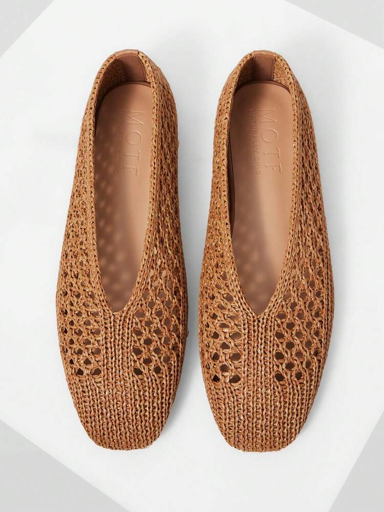 WOMEN HOLLOW OUT SQUARE TOE FLATS SPRING SHOES
