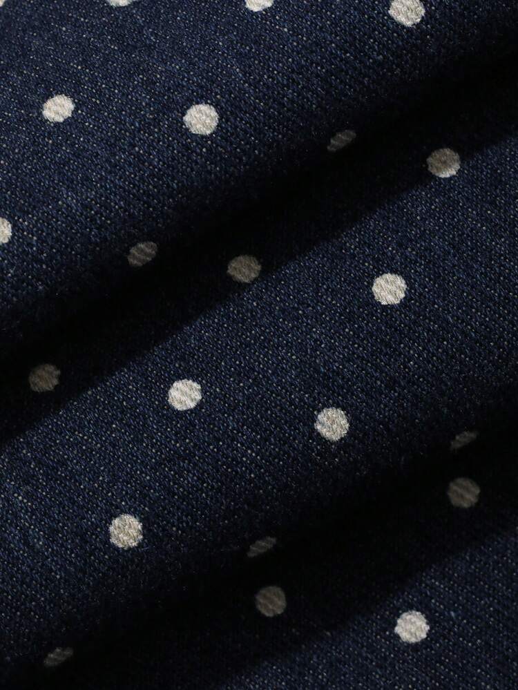 Women's Romantic Casual Polka Dot Print Loose Fit Jeans, Spring & Summer