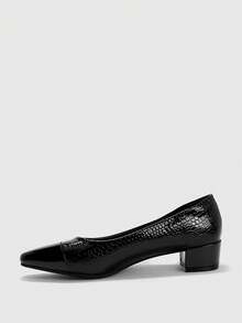 CUCCOO BIZCHIC 简约时尚百搭石纹厚底女鞋 - 黑色 - 查看 3