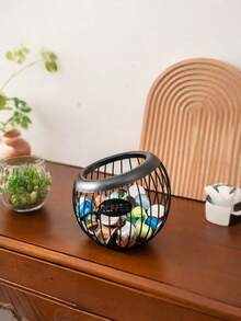 1个大容量黑色金属咖啡壶架兼咖啡胶囊收纳篮 - 黑色 - 查看 8