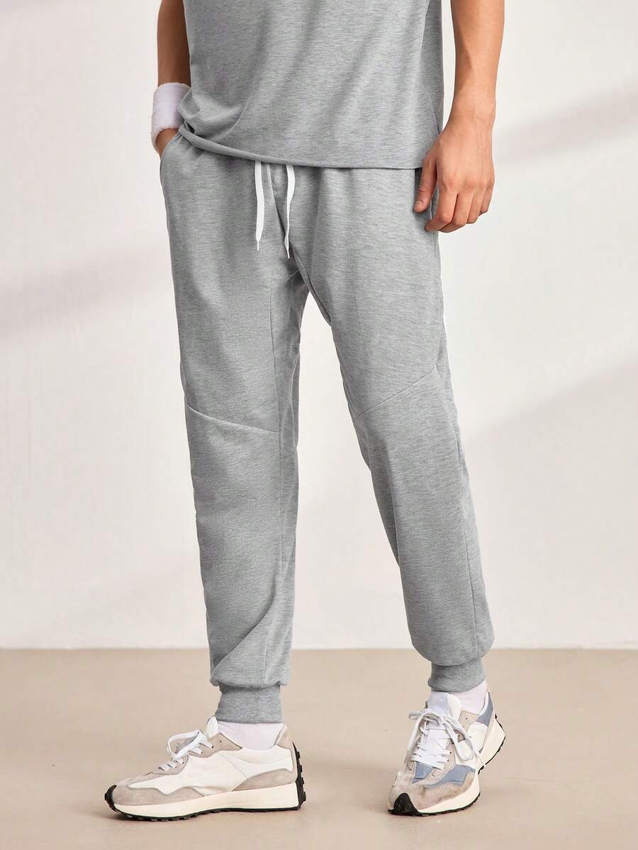 Driftmere 男式休闲条纹慢跑裤 - 淺灰色 - 查看 1