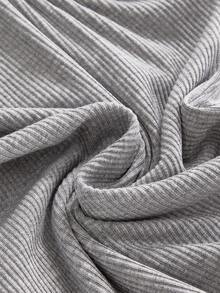 ROMWE Avant Y2K Abby 十字印花标语背心和喇叭裤休闲两件套女装 - 淺灰色 - 查看 4