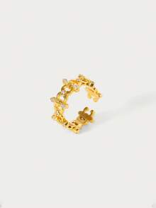 Glisma Anillo abierto para mujer, dinero antiguo, atuendos, elegante, metálico/textura, elegante, otoño/invierno, premium, para mamá/mujer/niña/madre, vintage, oro, gema - Dorado - Ver 6