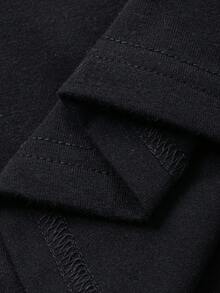 FRIFUL Camiseta holgada y versátil de unicolor con parches, tela de malla de lunares transparente - Negro - Ver 6