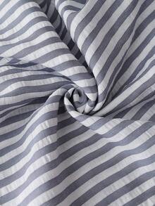 Resyla New Blue Striped Loose Hooded Shirt, Sun Protection - Dusty Blue - View 4