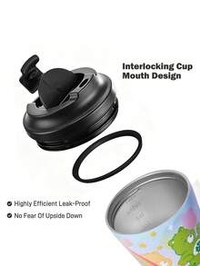 SHEIN X Care Bears Cốc thép không gỉ chống rò rỉ 360 ml / 12 oz, tiện lợi mang theo, cốc xách tay. - Nhiều màu - Xem 3