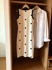 Resyla Women's Spring/Summer New Arrival Hot Selling Heart Print Color Block Casual Plus Size Dress - Multicolor - View 2