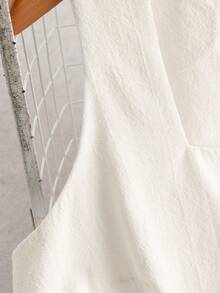 GlowEve CURVE Bộ 2 món mùa hè: Áo không tay cổ vuông và quần short, trang phục thường ngày. - trắng - Xem 7