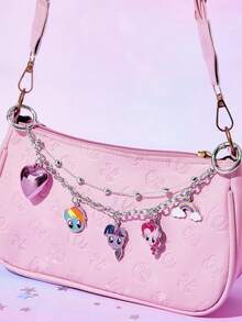 My Little Pony X SHEIN 时尚甜美锌合金包包挂件、钥匙扣、吊坠、纪念品、收藏品，可用于送礼，也可用于钱包、书包、背包、汽车配件等，心形吊坠 - 彩色 - 查看 7
