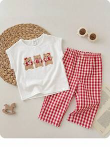 SHEIN LMoss Kids Bộ đồ 2 món dễ thương, đa năng cho bé gái, gồm áo nỉ cổ tròn kẻ sọc và quần đen bó sát, thích hợp cho mùa thu và mùa đông. Phù hợp cho các bữa tiệc sinh nhật, tiệc tối, biểu diễn, đám cưới, lễ rửa tội, lễ khai trương, trong nhà và ngoài trời, sử dụng hàng ngày, thể thao, vui chơi, tiệc tùng, chụp ảnh, kỳ nghỉ, lễ hội. Thích hợp cho mùa thu và mùa đông. - Đen và trắng - Xem 2