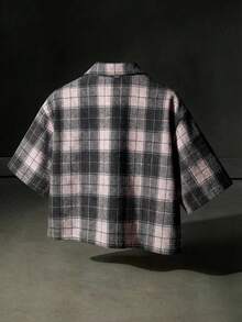 NEON BLANC Men's Plaid Single-Breasted Casual Versatile Daily Wear Short Sleeve Shirt - Pink - View 2