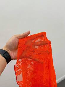 Glyssa Sexy Solid Color Lace Twist Bodycon Tube Dress, Summer - Orange - View 4