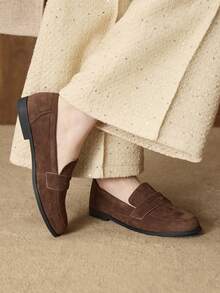 MOTF 女士 ENCORE 红色乐福鞋，复古英伦风平底鞋 - 摩卡棕 - 查看 6