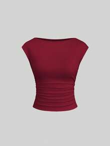 Sweetra 3pcs/Set Sexy Backless Breathable Moisture-Wicking Fitted Short Sleeve Top/T-Shirt For Women - Multicolor - View 4
