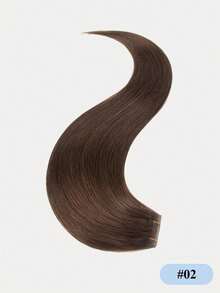 蝴蝶结发片，真人发丝，PU孔发片，12-24英寸，深棕色直发，隐形接发，真人发丝，PU孔发片，柔软丝滑，适合日常、派对、节日和婚礼佩戴。 - S2 - 查看 23