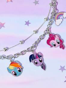 My Little Pony X SHEIN 时尚甜美锌合金包包挂件、钥匙扣、吊坠、纪念品、收藏品，可用于送礼，也可用于钱包、书包、背包、汽车配件等，心形吊坠 - 彩色 - 查看 8