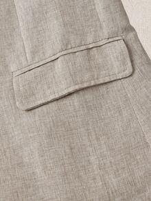 Mercer Haus Traje casual de hombre con chaqueta y pantalones de unicolor - Caqui - Ver 5