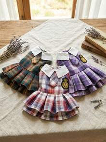 PETSIN Quần áo cho chó, quần áo cho mèo, váy cho thú cưng, bộ sưu tập xuân/hè mới, váy cho cún con, váy công chúa đa năng, họa tiết kẻ sọc, quần áo cho động vật nhỏ, kem chống nắng mát mẻ - Nhiều màu - Xem 3