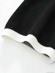 Manfinity EMRG Camiseta de punto casual de manga corta con gráfico de eslogan para hombre - Negro - Ver 7