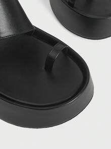 Sugerpunk Giày nữ - Giày sandal đế cao thời trang nữ - Sandal mùa hè phong cách punk buộc nơ - Giày nữ đơn giản, thoải mái và thoáng khí, dễ xỏ. - màu đen - Xem 3