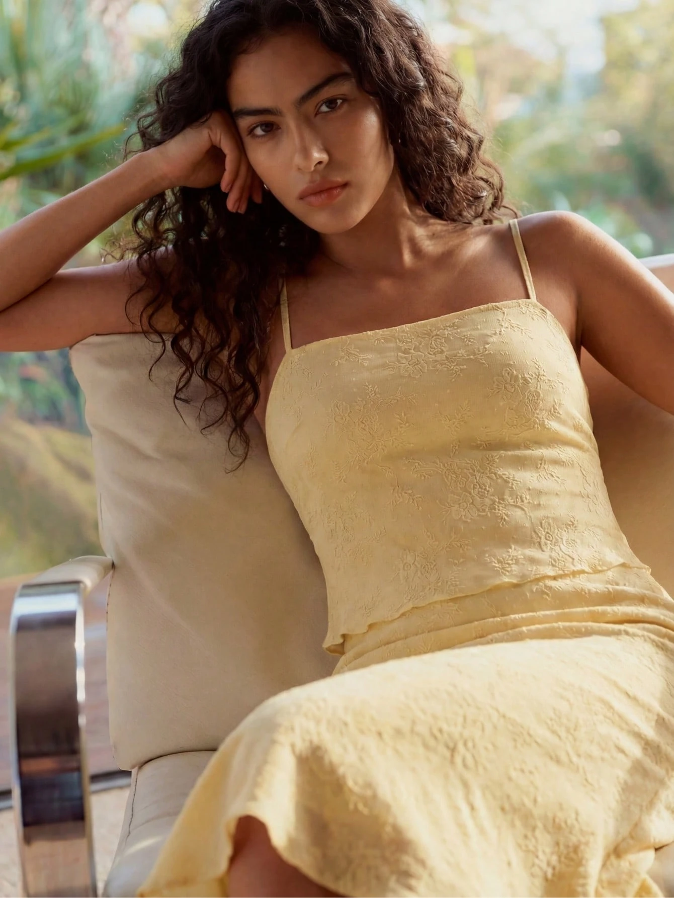 Butter Yellow Floral Cami Top And Skirt Set 2 Piece Set With A Fitted Top And Matching Midi Skirt Cute Spring Summer French Style Parisian Style Holiday Outfit Resort Outfit