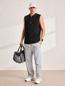 Driftmere 男士直筒针织裤，宽松休闲运动裤，适合春秋季穿着 - 淺灰色 - 查看 8