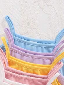 5入組嬰兒女基本針織純色短袖背心 - 粉色 - 查看 7