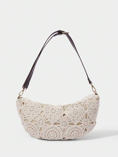 SHECARRY 女士腰包、斜挎包、碎花包、波西米亚风、夏季沙滩包、旅行必备、邮轮必备、女士度假装、钩针编织套装（图案随机）