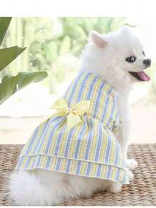 PETSIN 1件装柔软透气涤纶弹力亲肤格子蝴蝶结装饰宠物狗裙猫咪正式礼服狗婚礼礼服宠物服装用品春夏婚礼派对日常穿着户外室内宠物摄影特殊场合宠物服装宠物套装宠物盛装狗猫时尚服饰 - 彩色 - 查看 15
