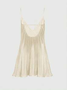 Roelina Váy ngắn hở lưng màu trơn thường ngày - Pearl White - Xem 6