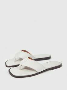Sleekvia Sandal Jepit Luar Ruangan Wanita Nyaman, Tahan Aus, Serbaguna, Terbuat dari Logam, Cocok untuk Musim Panas - Putih - View 9