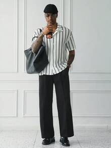 HUEFORM Áo sơ mi nam dệt kim kẻ sọc phong cách thường ngày - Nhiều màu - Xem 2