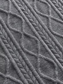 Officeau 男士夏季休闲字母提花领短袖T恤，送给男友或老公的贴心礼物，适合夏季休闲穿着、海滩度假，时尚百搭 - 灰色 - 查看 5