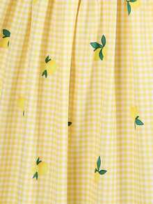 SHEIN 少女碎花无袖连衣裙 - 黃色 - 查看 6