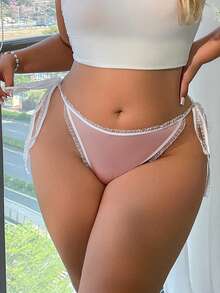 3 pièces Culottes à nœud papillon en dentelle florale mignonnes pour grandes tailles - Multicolore - Voir 6