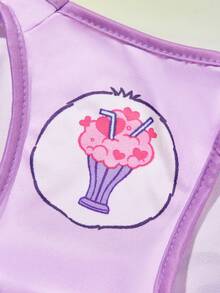 SHEIN X Care Bears 1 Piece Cartoon Pattern Printed Pet Vest, Cat Clothes, Dog Clothes, Size XXS-XXXXL, Extra Small, Extra Large, Share Bear, Cheer Bear. - Purple - View 7