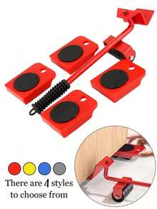 2/5pcs Heavy Duty Furniture Moving Tool Kit - Scratch-Resistant Floor Sliders For Wood/Tile/Carpet | Professional Sofa/Vanity/Refrigerator Moving System | Essential For Apartment Relocation, Dorm Setup & Home Renovation | Ergonomic Lever-Style Lifter, Ideal For Solo Movers, Elderly & Home Improvement - Multicolor - View 2