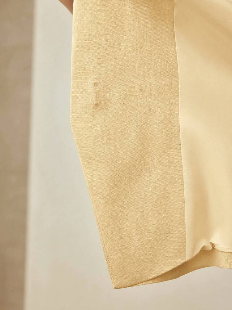 LINEN DUAL WAIST TIE HALTER NECK VEST, SPRING/SUMMER