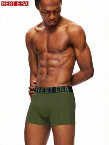 7 piezas/paquete Calzoncillos tipo bóxer con estampado de letras para hombres - Multicolor - Ver 4