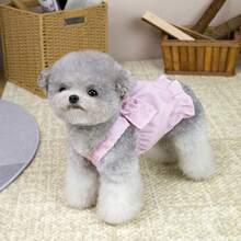 PETSIN 狗狗服装、猫咪服装、动物裙装、宠物春夏新品系列、幼犬连衣裙、公主风百搭连衣裙、条纹印花、小型动物服装、清凉防晒霜 - 彩色 - 查看 23