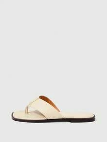 Sleekvia Ladies Comfortable Flat Wear-Resistant Versatile Metal Outdoor Flip-Flops Slippers Summer Shoes - Apricot - View 6
