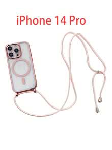 Luxury Crossbody Necklace Lanyard With Electroplated Transparent Phone Case, Compatible With IPhone 17, Air 16, E, 16, 15, 14, 13, 12, Pro Max, And 11. Glossy Magnetic Wireless Charging Protective Case. - Pink - View 21