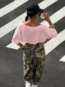 StreetHx Women's Casual Printed Short Top - Pink - View 2