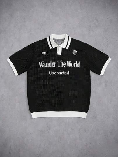 Manfinity EMRG Áo thun nam tay ngắn in hình khẩu hiệu, kiểu dáng thường ngày.